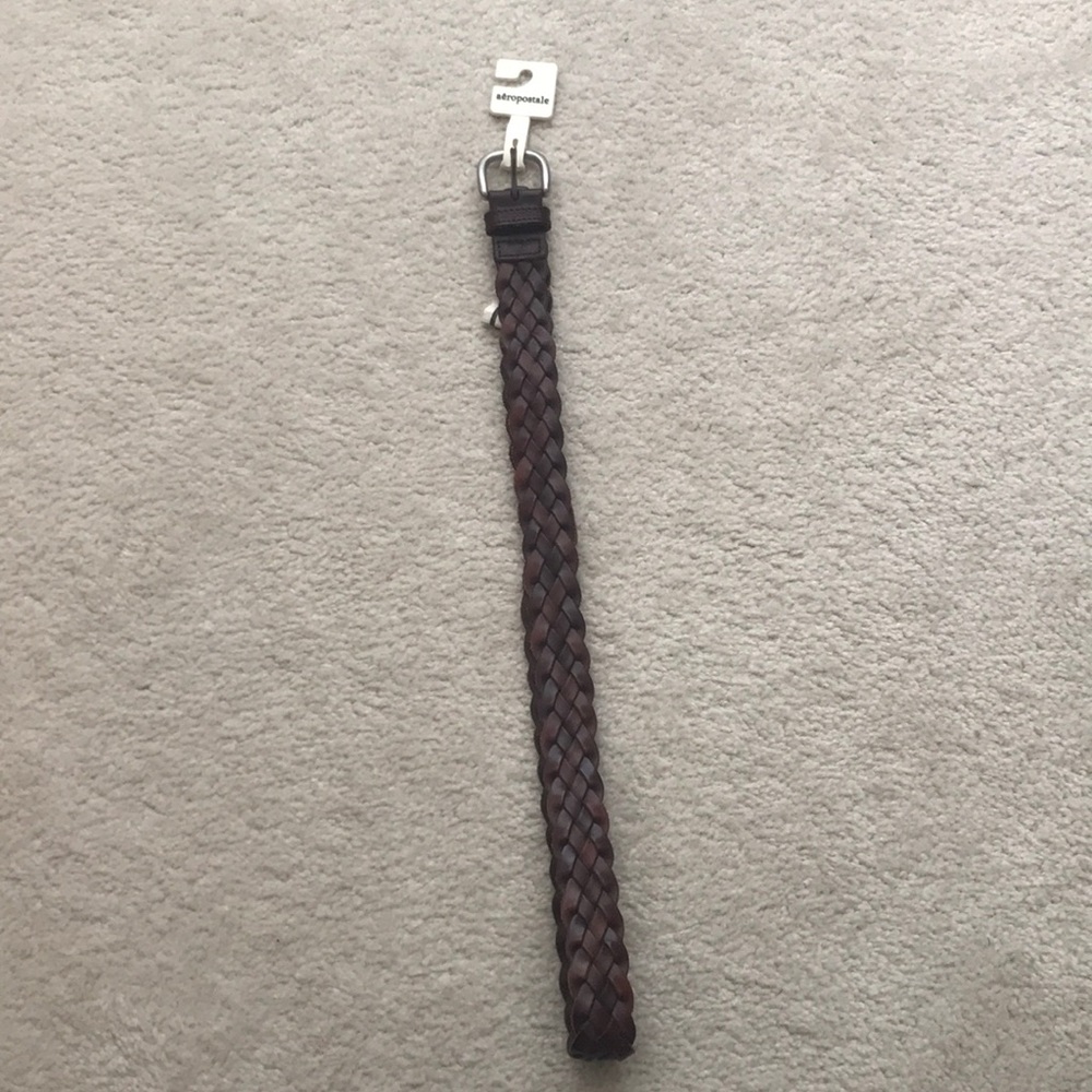 Aeropostale Brown Genuine Leather Braided Belt ‼️